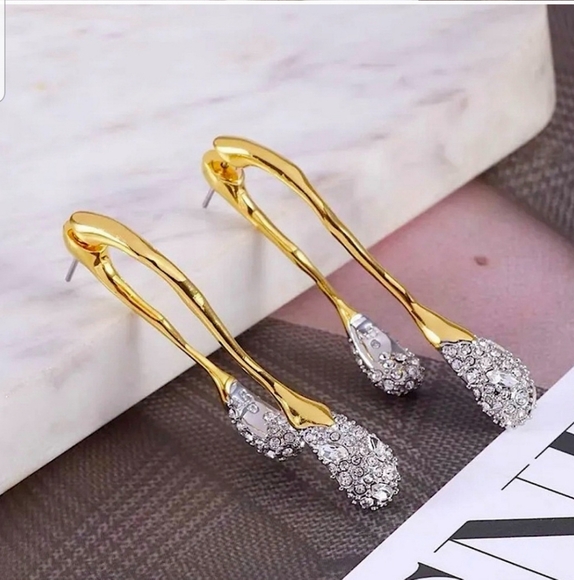 ALEXIS BITTAR GOOD TONE AND CRYSTALS EARRINGS!!! NWOT!!! - Picture 4 of 4